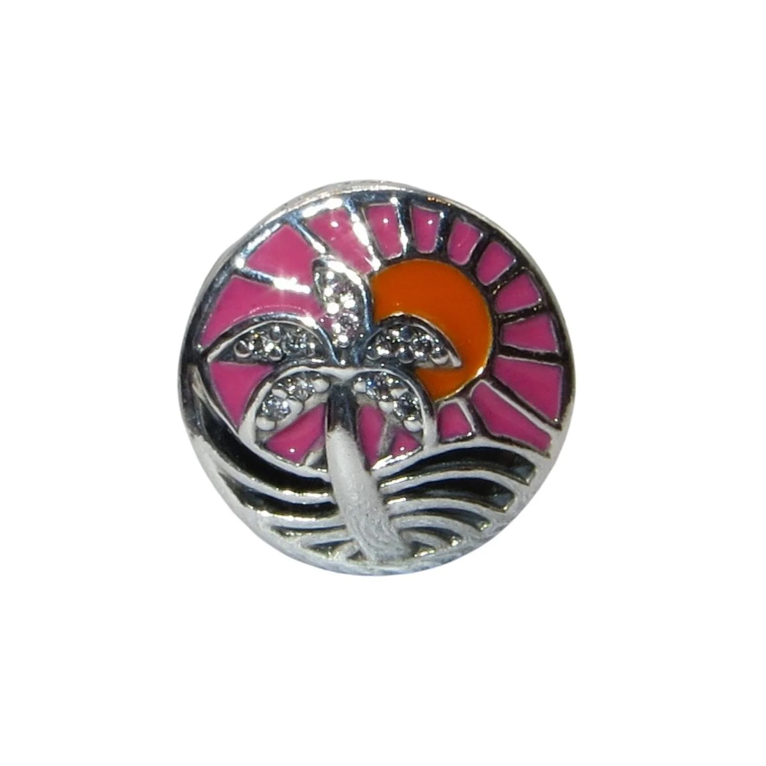 Pandora Paradise Sunset Vacation CZ & Sterling Silver Charm 792116ENMX
