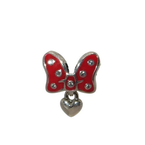 Pandora Disney Minnie Mouse Red Bow Enamel CZ & SS .925 Charm 796333EN09