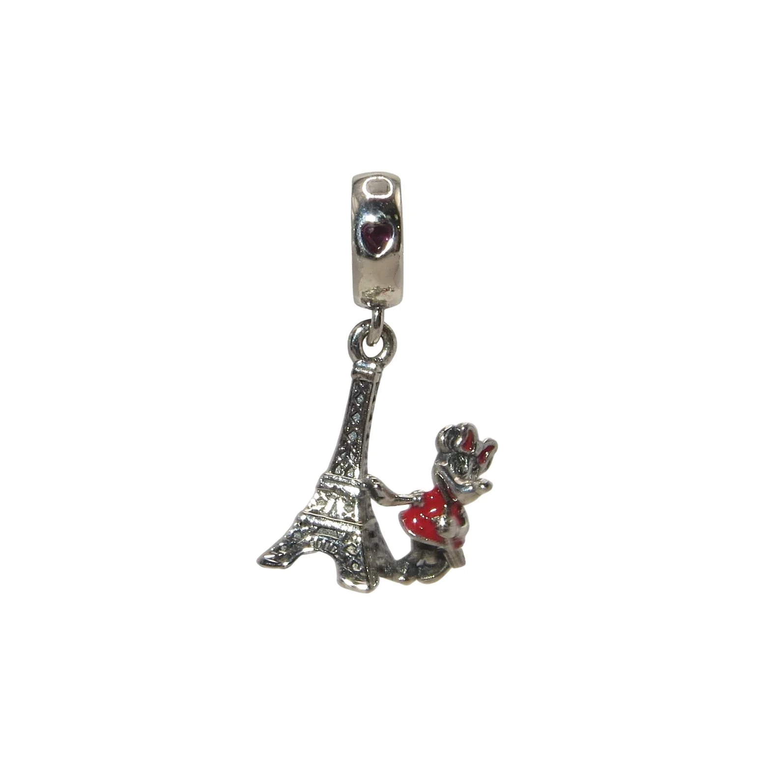 Pandora Disney Paris Minnie & Eiffel Tower Enamel & SS .925 Charm Park Exclusive