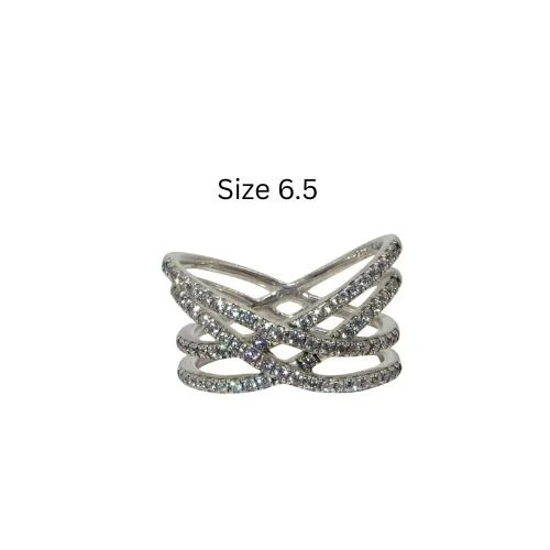 Pandora Entwined Cosmic Lines Size 6.5 Sterling .925 Clear CZ Ring 196401CZ