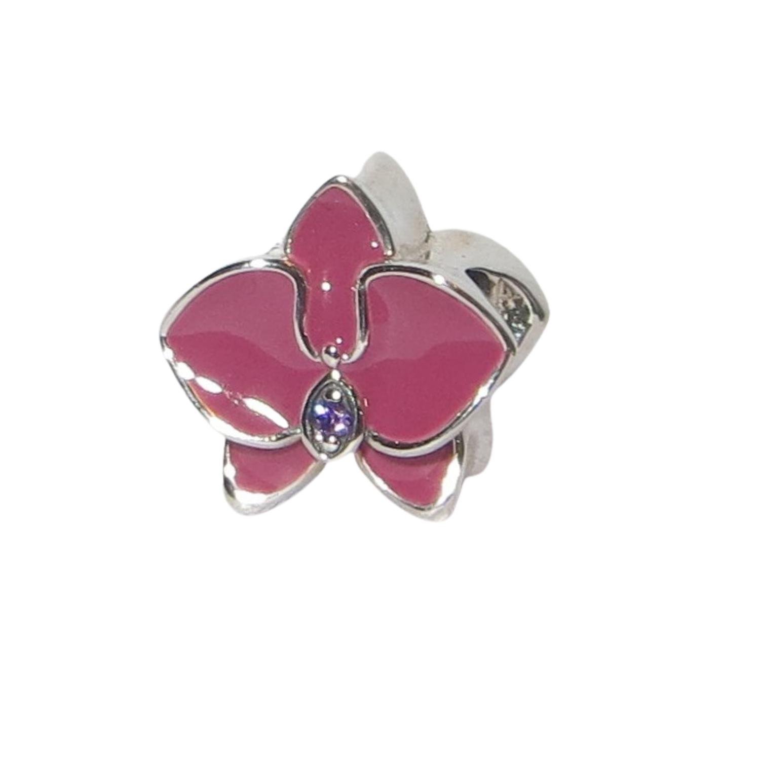 Pandora Radiant Orchid Fuchsia Enamel Purple CZ & .925 Charm 792074EN69
