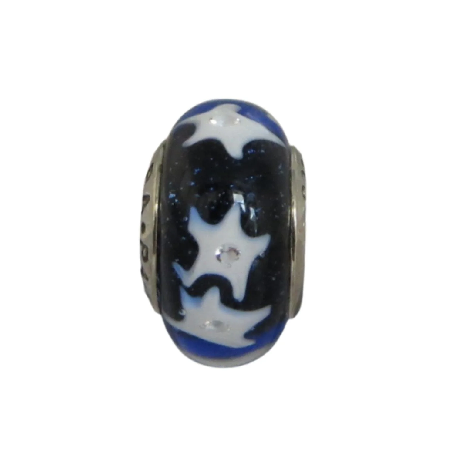 Pandora Starry Night Sky Blue Murano Glass CZ & SS .925 Charm 791662CZ