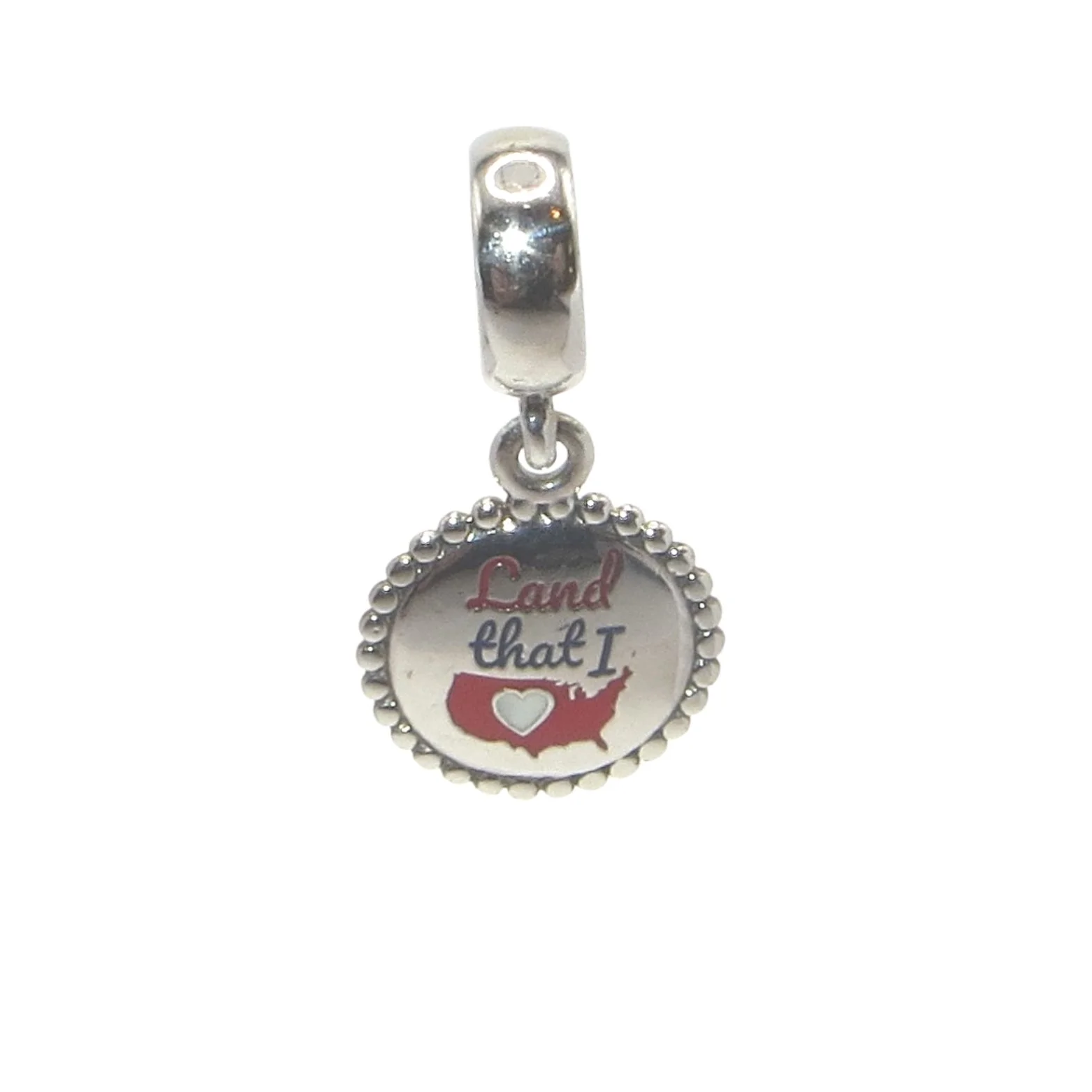 Pandora Land That I Love Patriotic American Flag SS .925 Charm 800686B