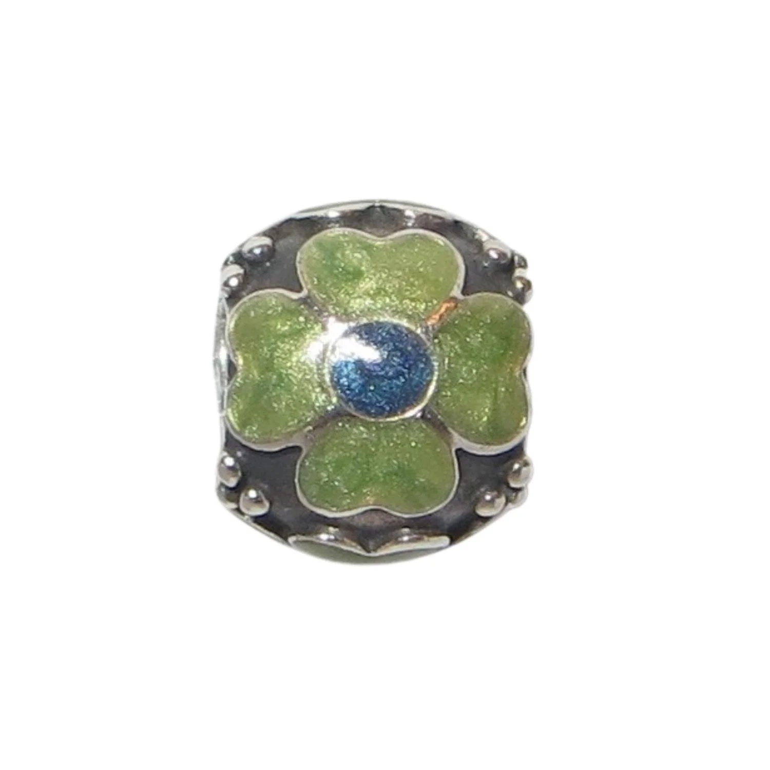 Pandora Daisy in Blue and Green Enamel & SS .925 Charm 790433EB