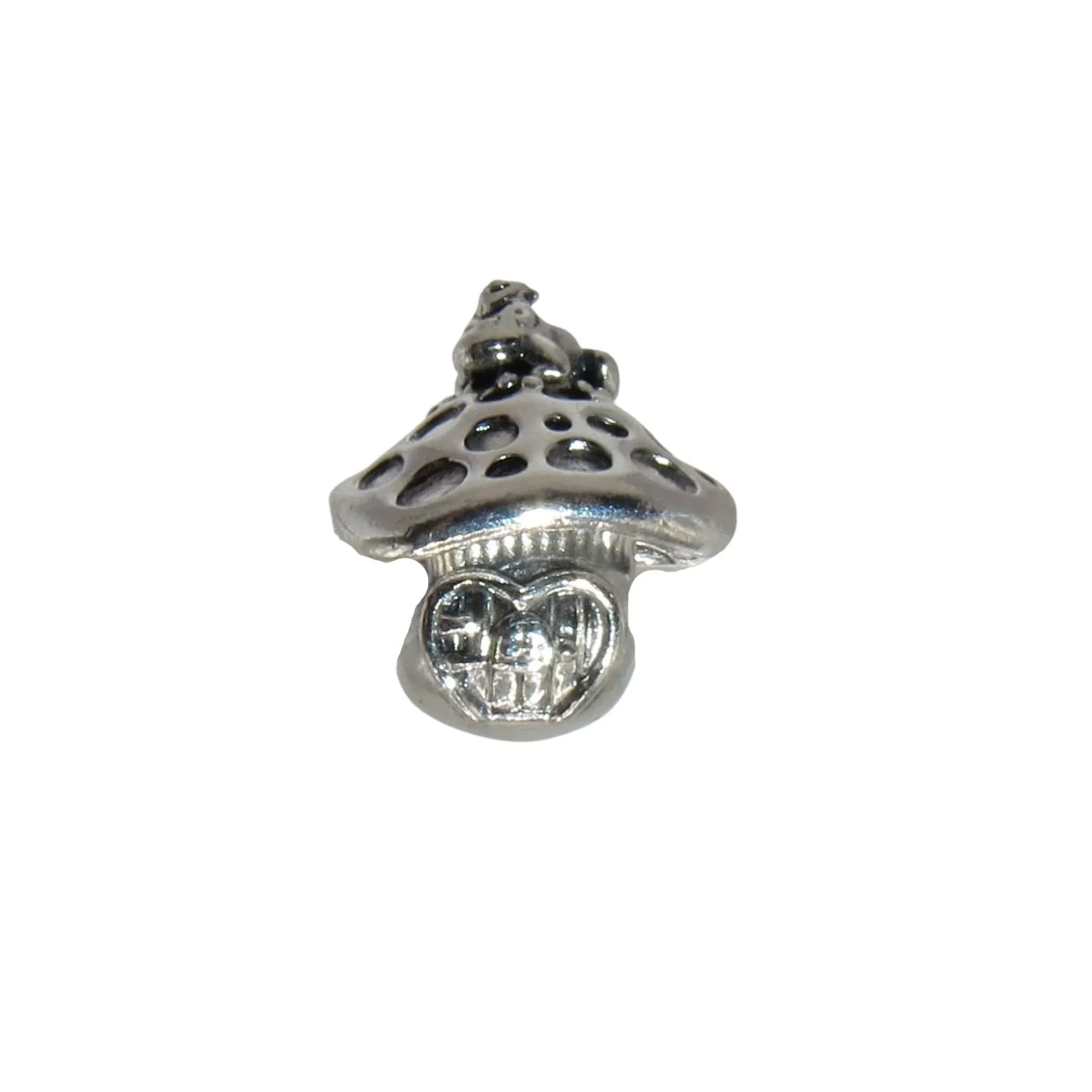 Pandora Rare! Mushroom and Frog Fairytale Nature SS .925 Charm 798558C00
