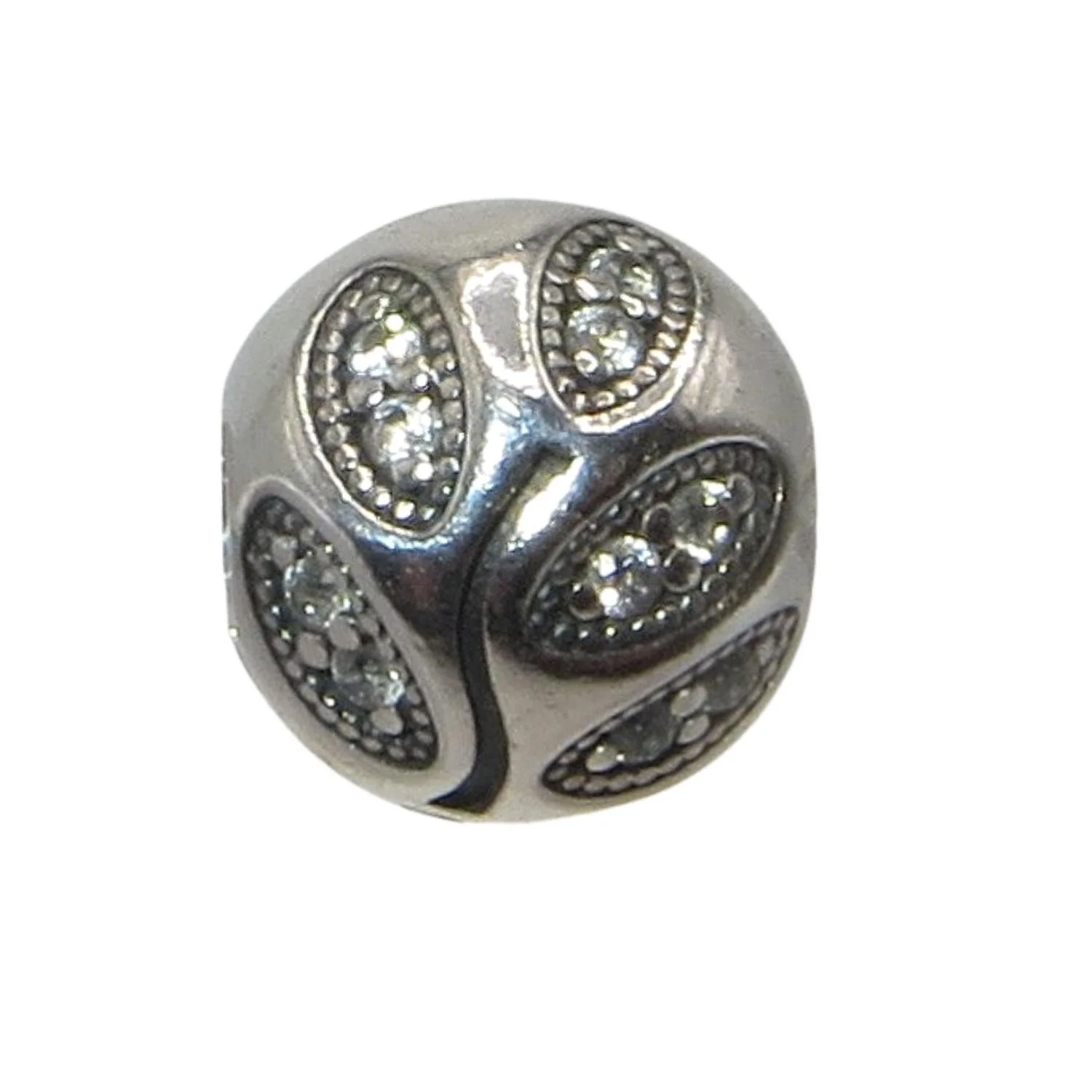 Pandora Sparkling Leaves Clear CZ & Sterling Silver .925 Clip Charm 791416CZ
