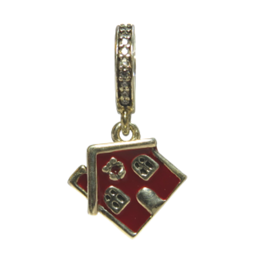 Pandora Christmas Cozy House Dangle CZ Enamel & SS .925 Charm 797517EN27