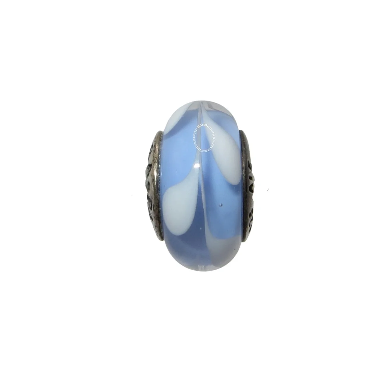 Pandora Swirly Swirls Periwinkle Blue Murano Glass & SS .925 Charm 790674