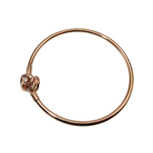 Pandora Encircled Clasp Clear CZ Rose Gold Plated SS .925 Charm Bracelet Size 7.5" 583230C01