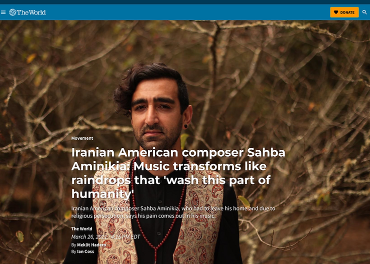 Iranian American composer Sahba Aminikia on music as an 'organic response' to pain