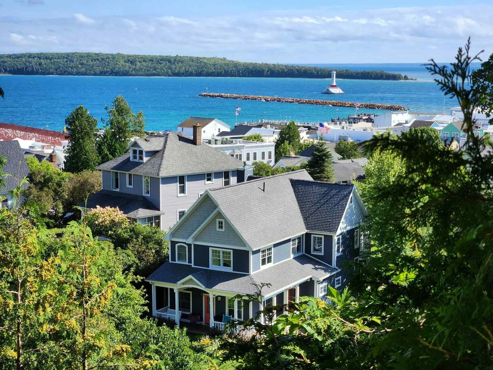 Lakeside homes overlooking the harbor, Holland, Michigan real estate.