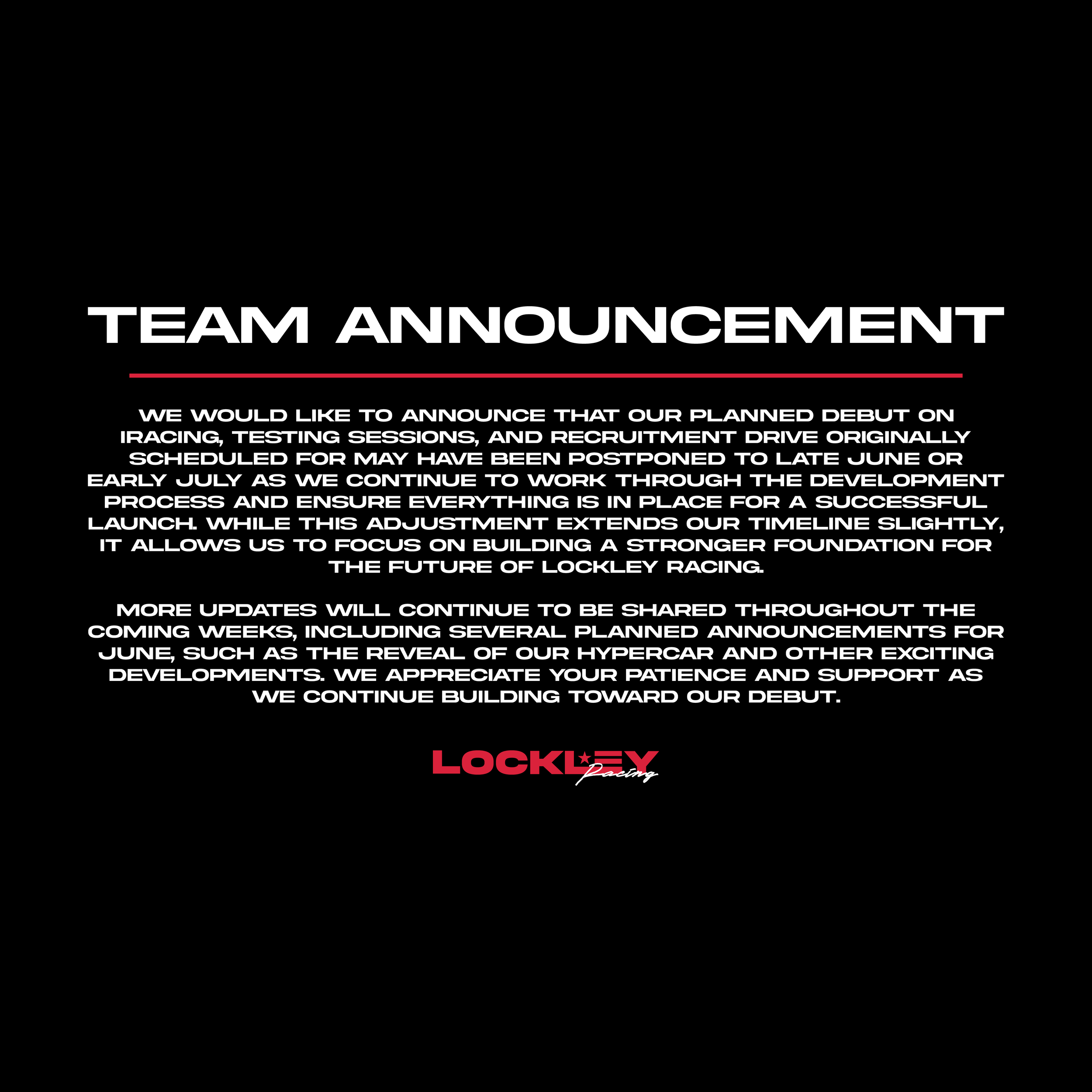 Team Announcement