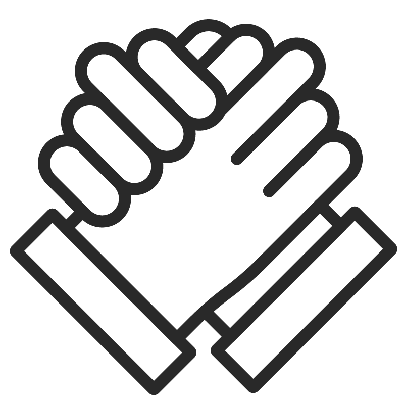 Geometric drawing of an outline square with sections divided by vertical, horizontal, and diagonal lines.