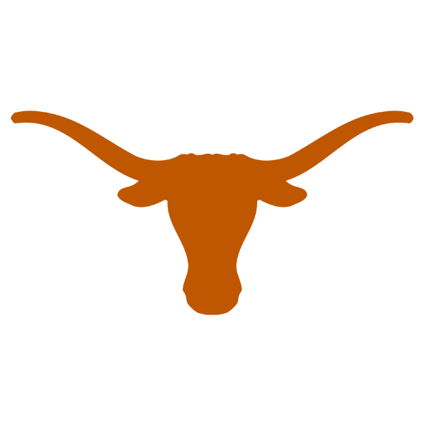 Stylized brown longhorn steer head with extended horns on black background.