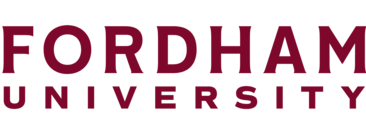 Fordham University logo with maroon text reading 'FORDHAM UNIVERSITY'.
