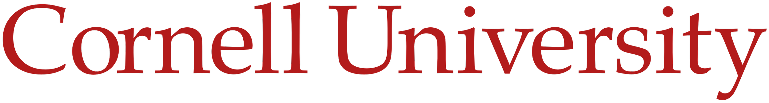 Cornell University logo in red text on a transparent background.