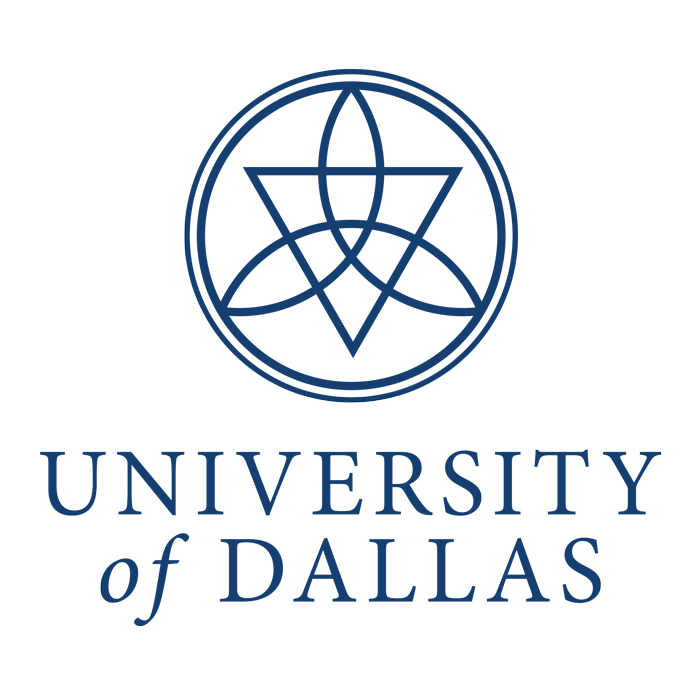 Logo of the University of Dallas featuring a geometric emblem and the university's name