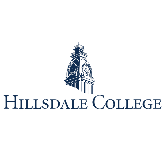Hillsdale College logo featuring a clock tower and the college's name