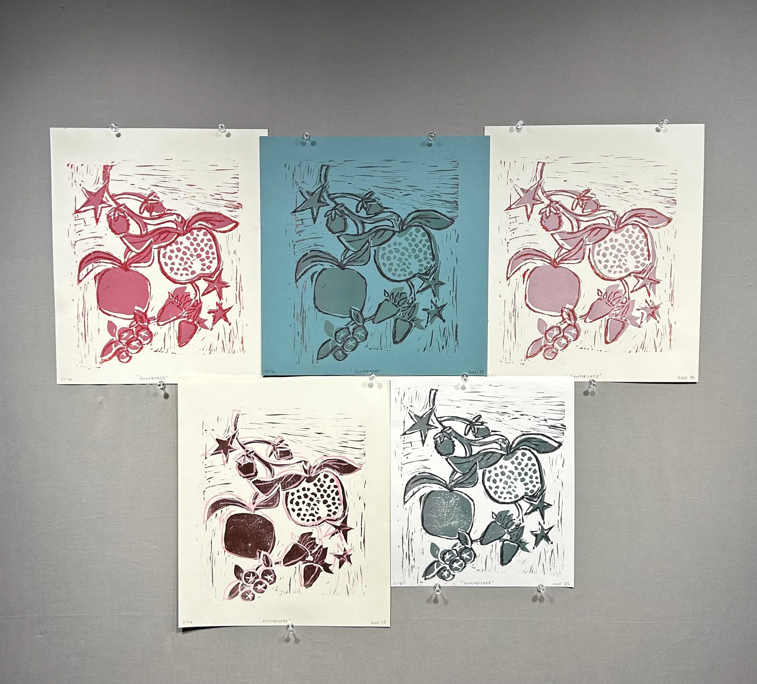 “Gentleness” Fruits of the Spirit Linocut Print