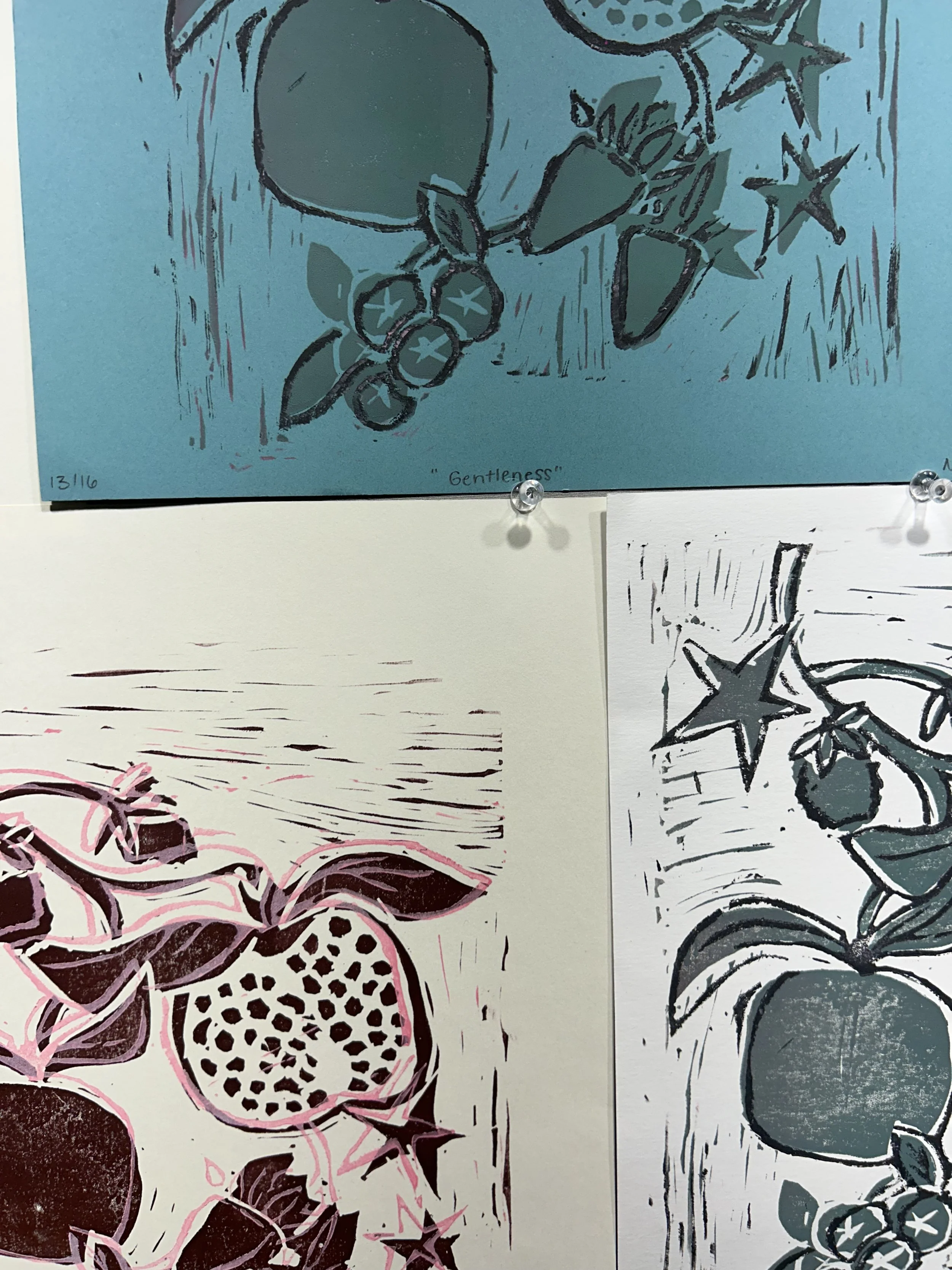 “Gentleness” Fruits of the Spirit Linocut Print