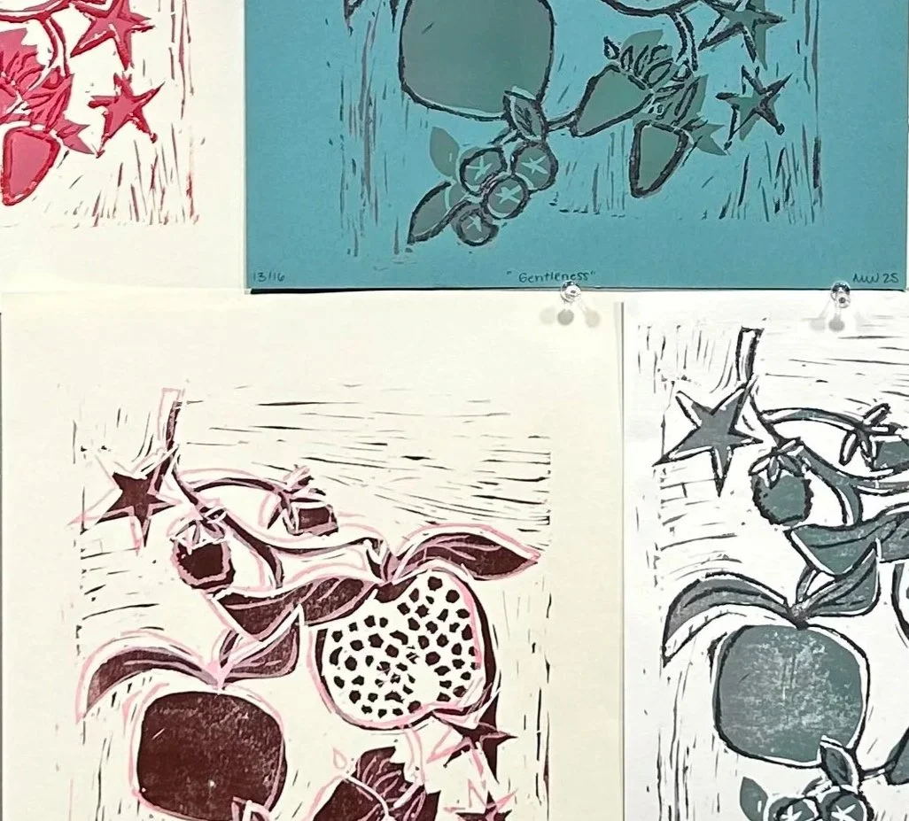 "Gentleness" Fruits of the Spirit Linocut