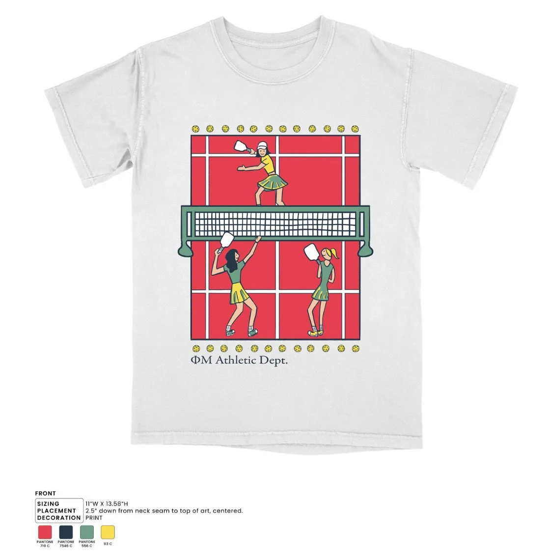 Phi Mu Pickleball Shirt