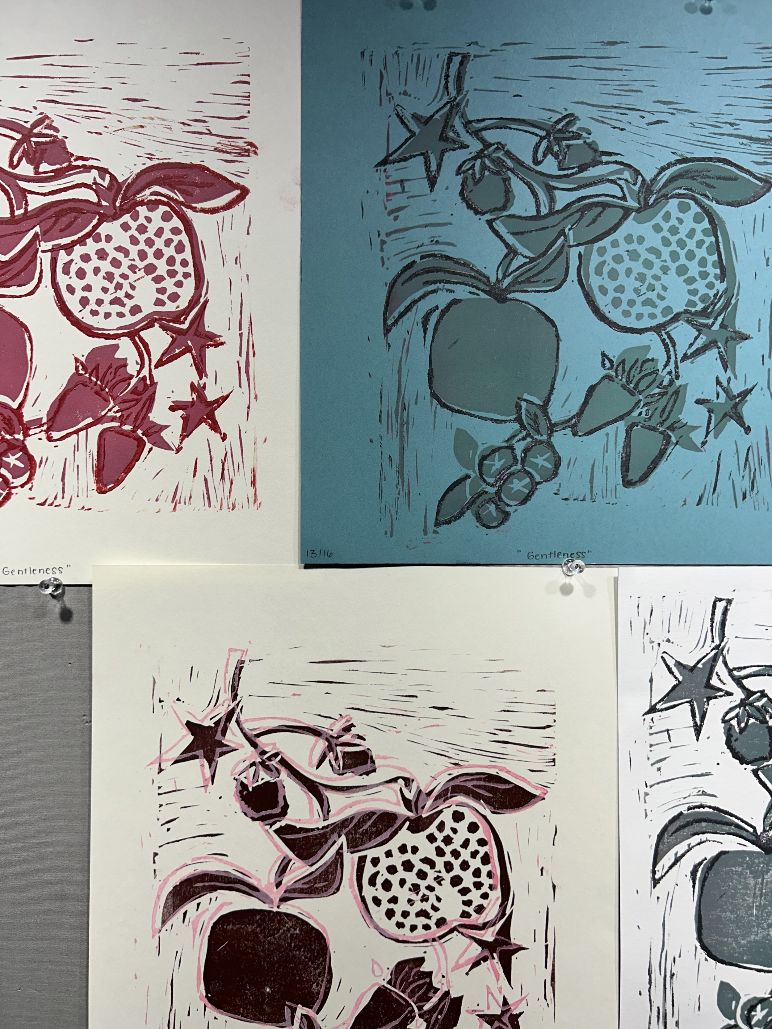 “Gentleness” Fruits of the Spirit Linocut Print