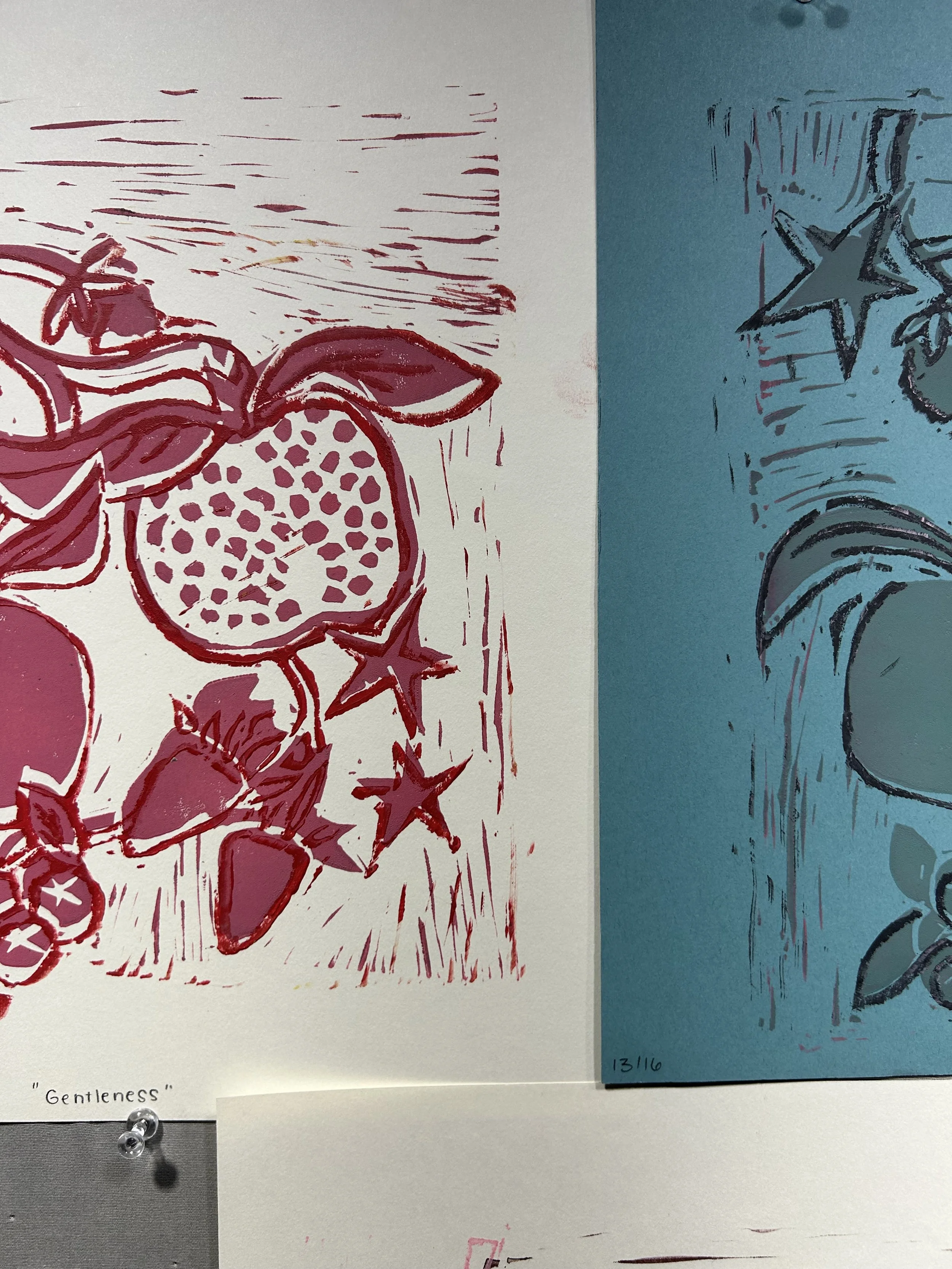 “Gentleness” Fruits of the Spirit Linocut Print