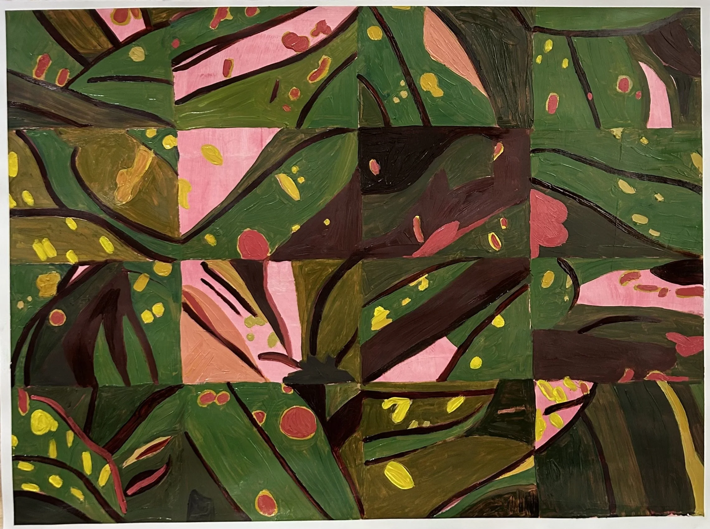 Abstracted Fragmented Object Oil Painting