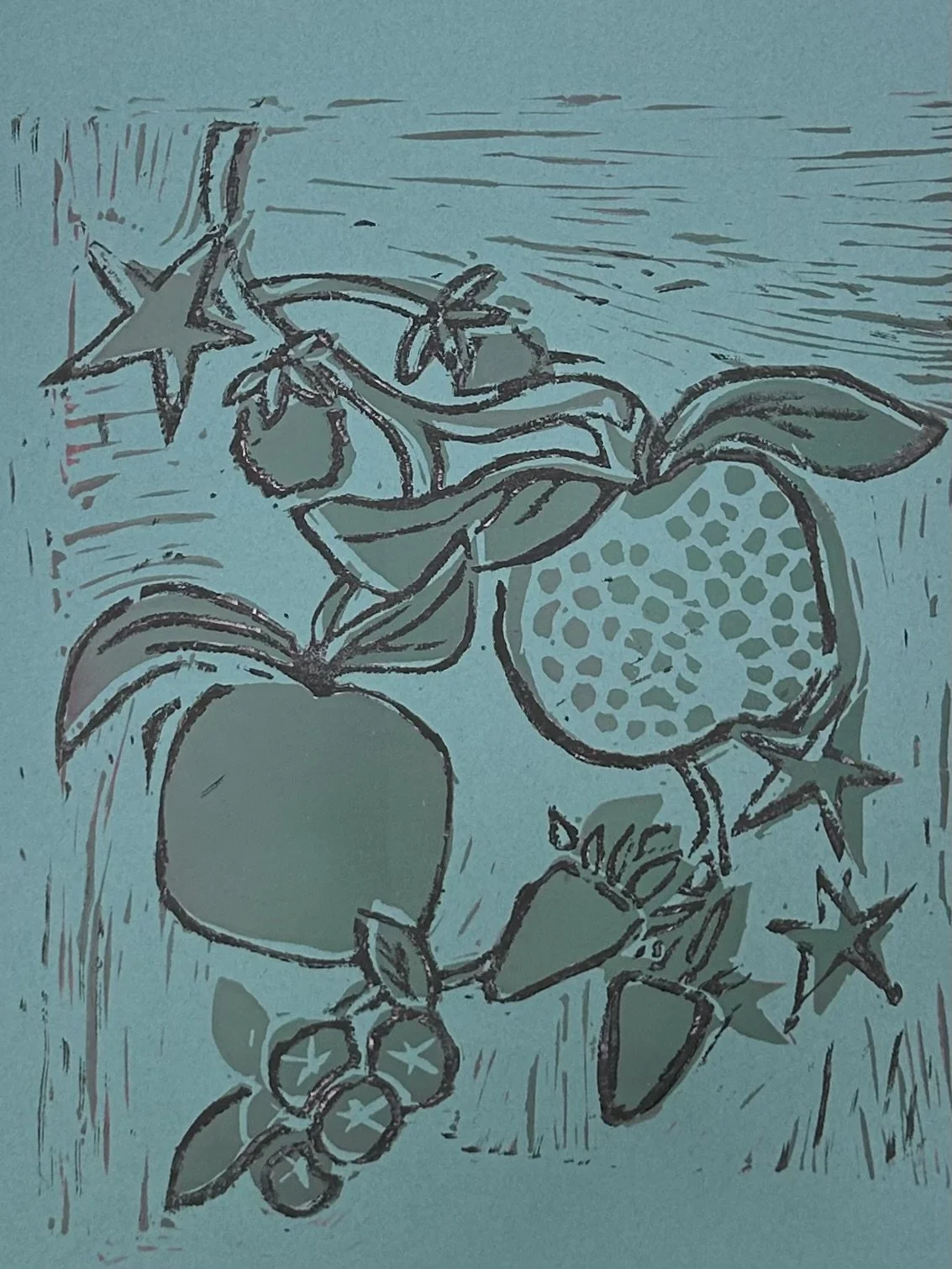 “Gentleness” Fruits of the Spirit Linocut Print