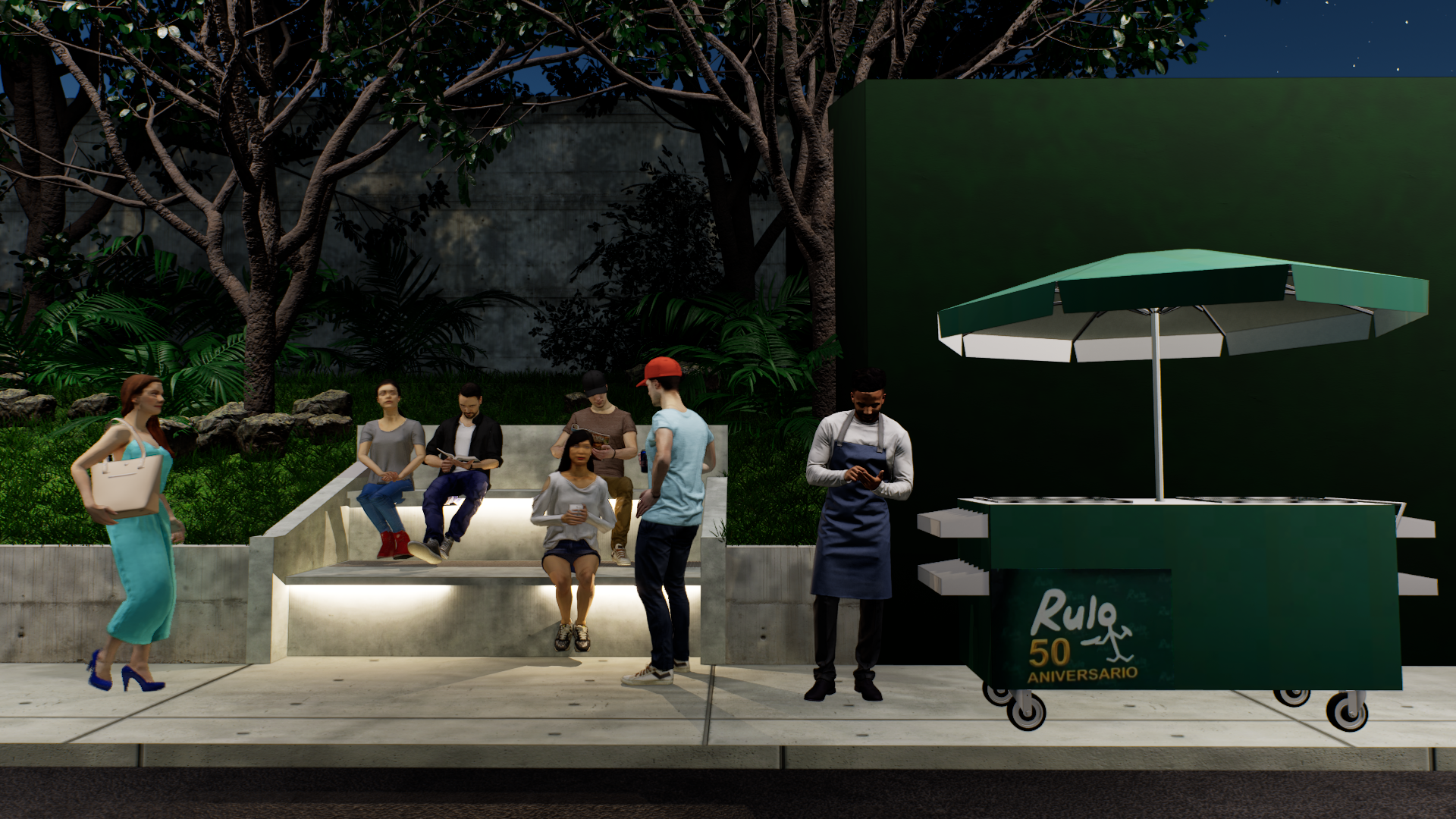 Rulos - Vista completa de noche