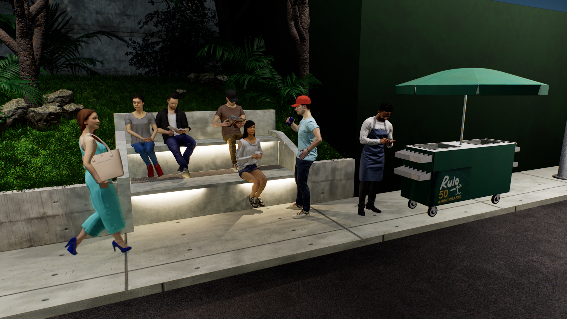 Rulos - Vista completa de noche