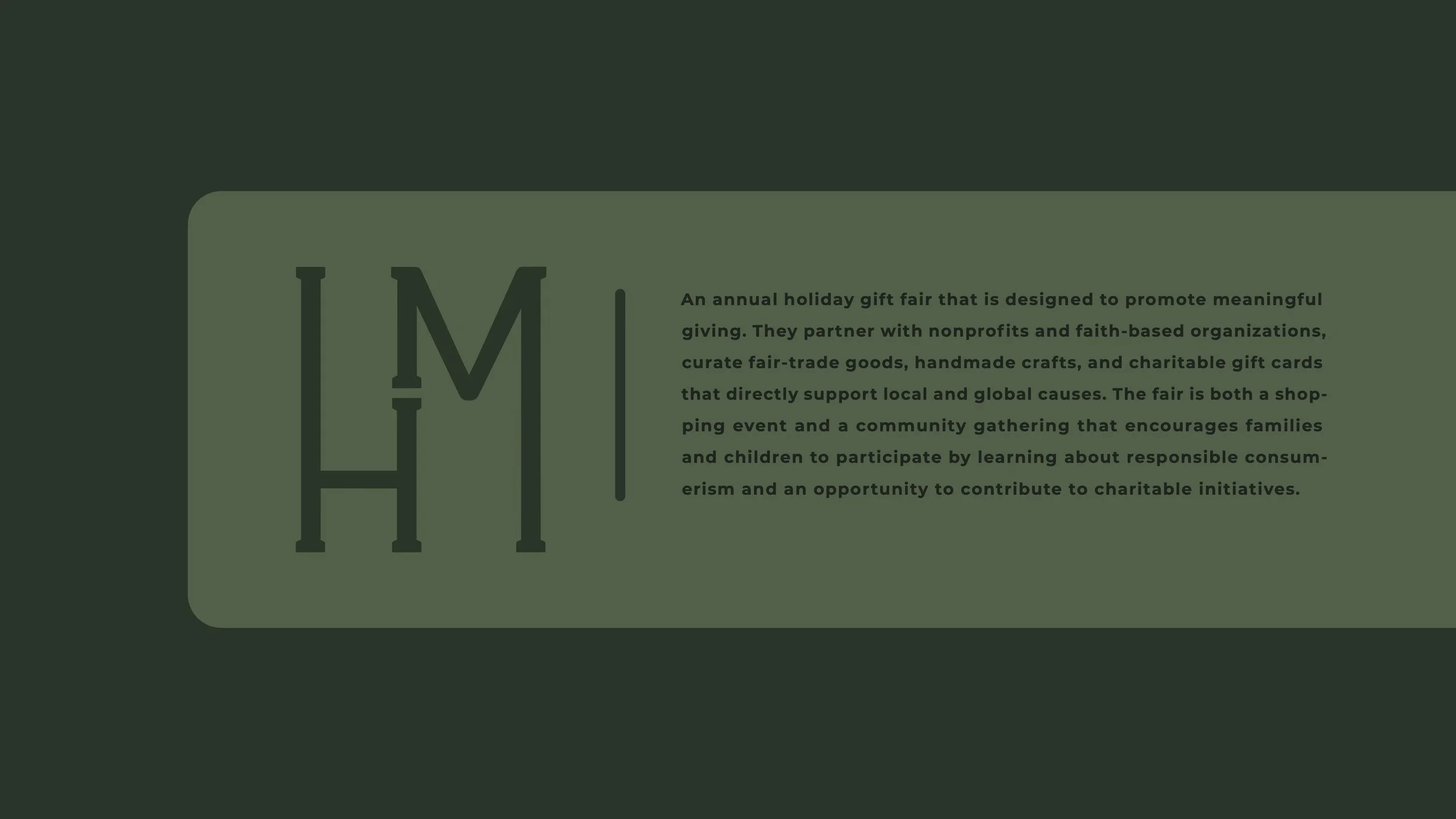 Green promotional poster for a holiday gift fair with text describing the event's purpose and activities.