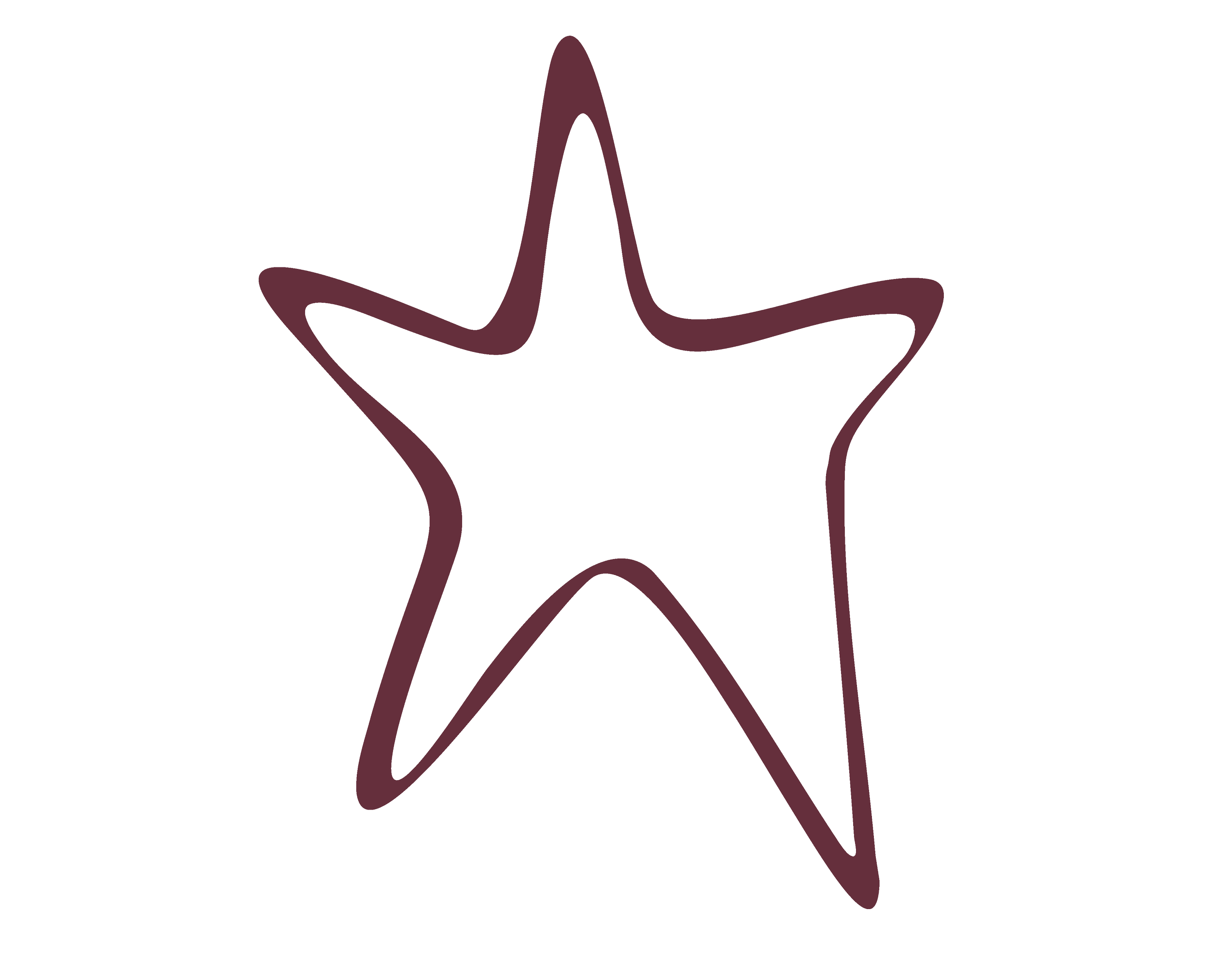 Outline drawing of a five-pointed star with a single continuous line.