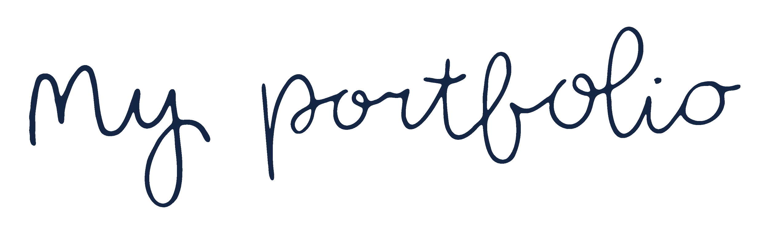 Illustration of the phrase "My Portfolio" written in dark blue, cursive font on a plain white background.