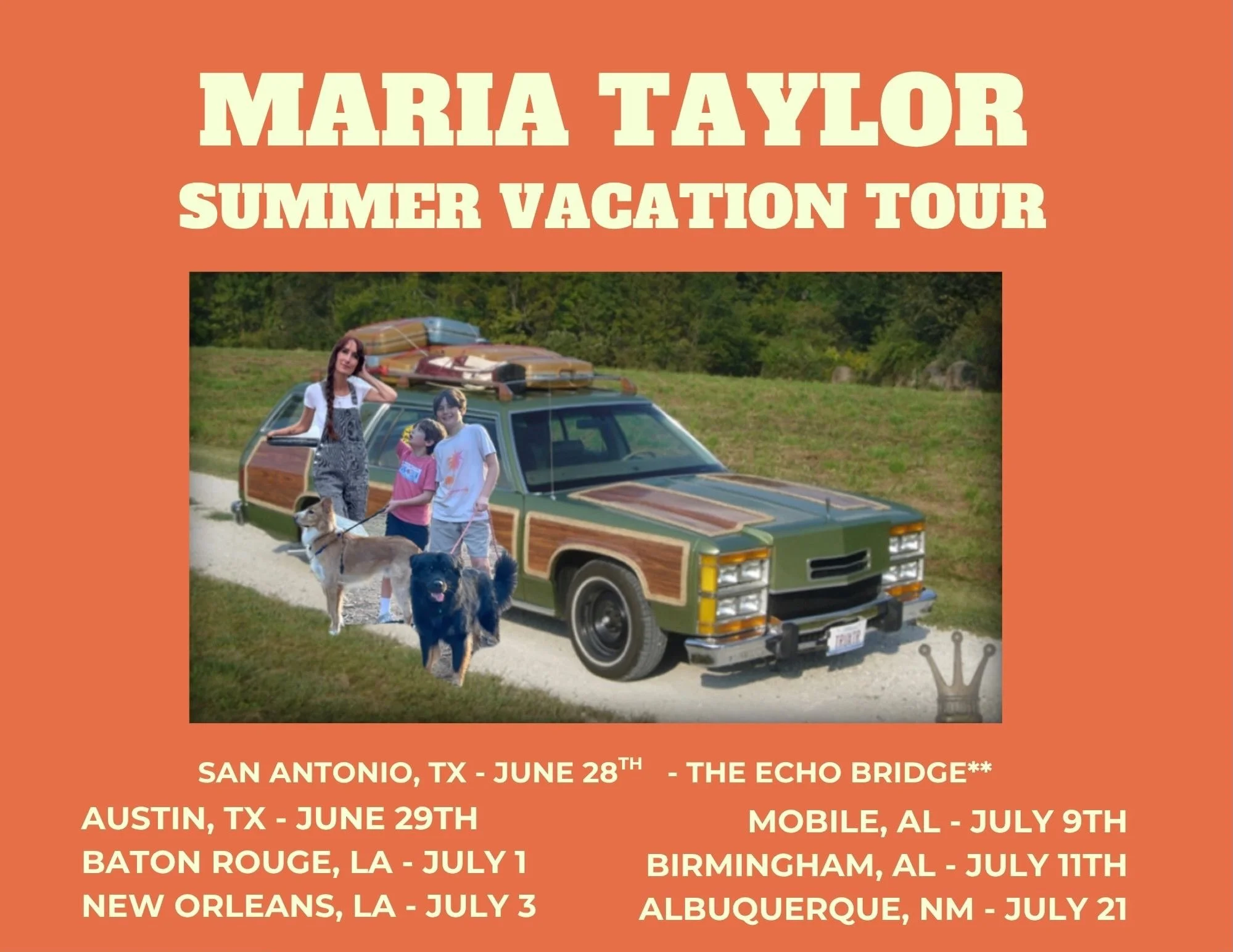 ITS SUMMERTIME AND THE BOYS AND I ARE DRIVING ACROSS THIS BEAUTIFUL COUNTRY TO GET TO OUR ALABAMA DESTINATION! WE ARE GOING TO PLAY SOME SHOWS ALONG THE WAY! YOU&rsquo;ll RECEIVE AN EMAIL WITH THE LOCATION ONCE YOU PURCHASE TICKETS ( undertowmusic.co