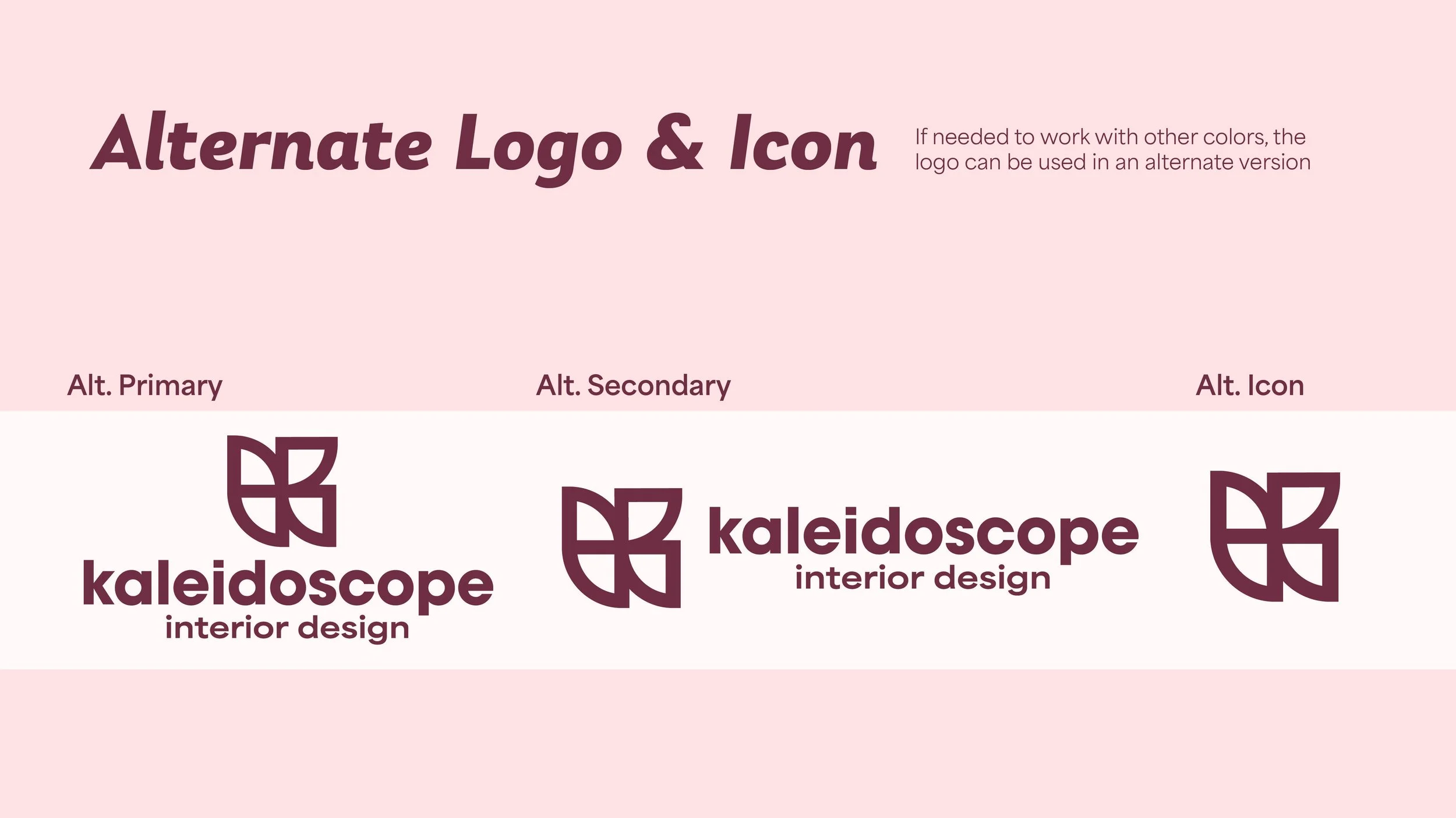Alternate one-color logo and icon for Kaleidoscope Interior Design