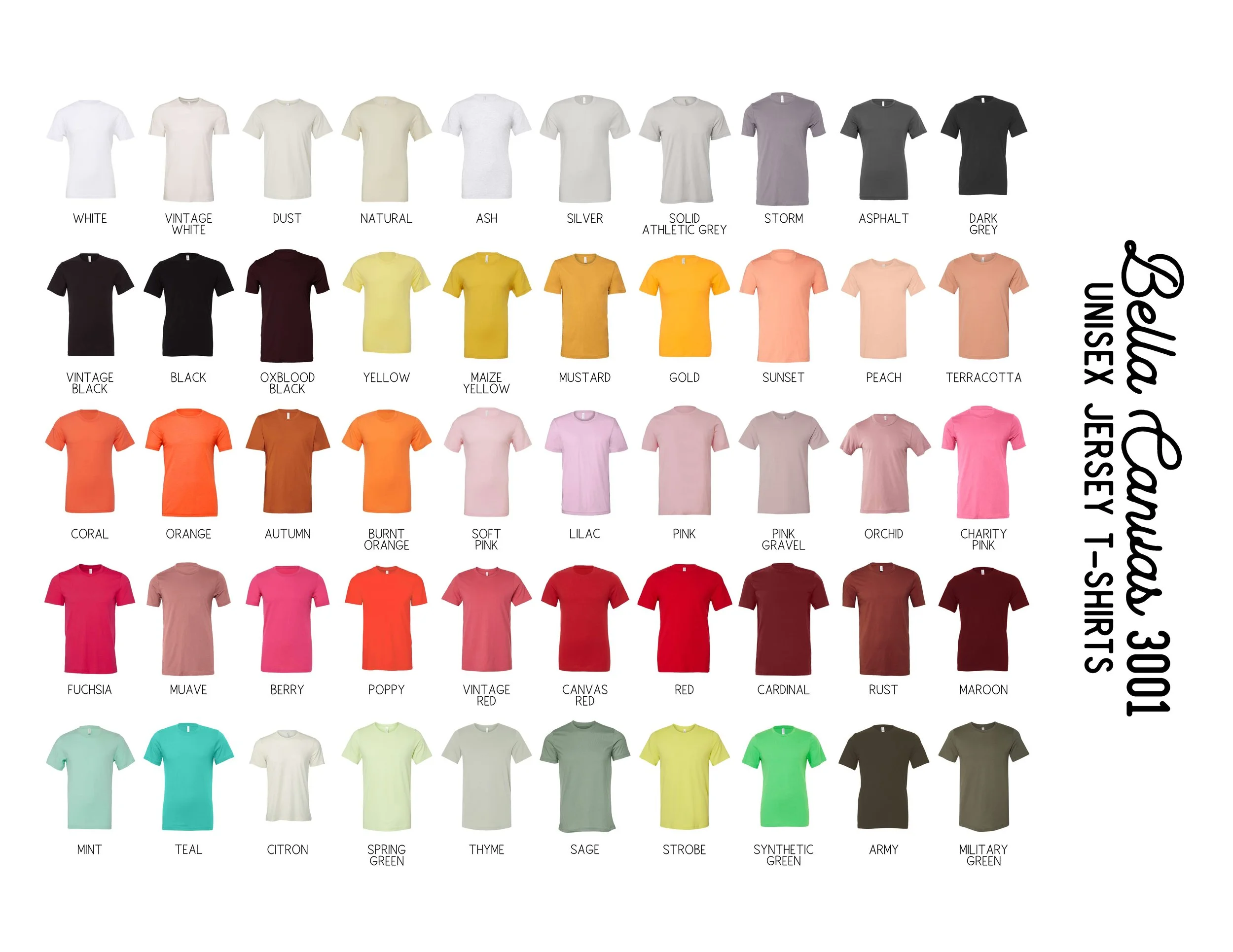 Mental Health Made Wearable unisex T-shirt color options displayed in a grid, featuring neutral and soft tones for a luxury mental health affirmation tee.
