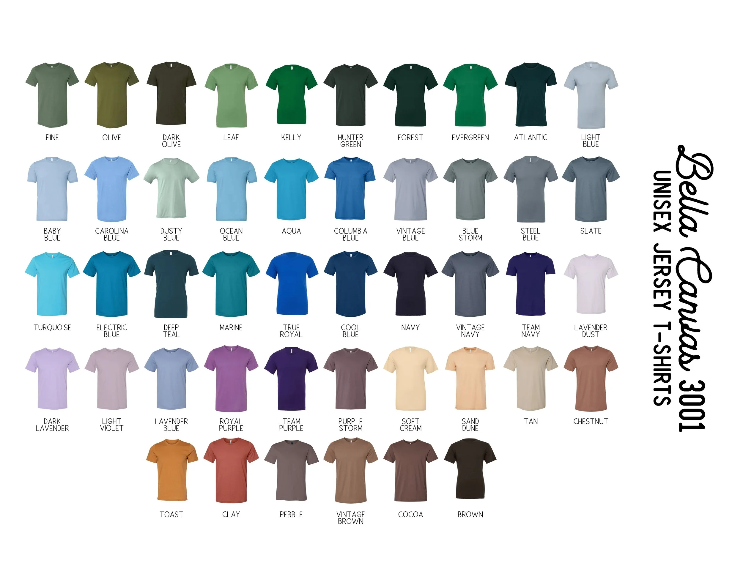 Mental Health Made Wearable unisex jersey T-shirt color palette showing multiple neutral and muted shades for a luxury mental health affirmation tee.
