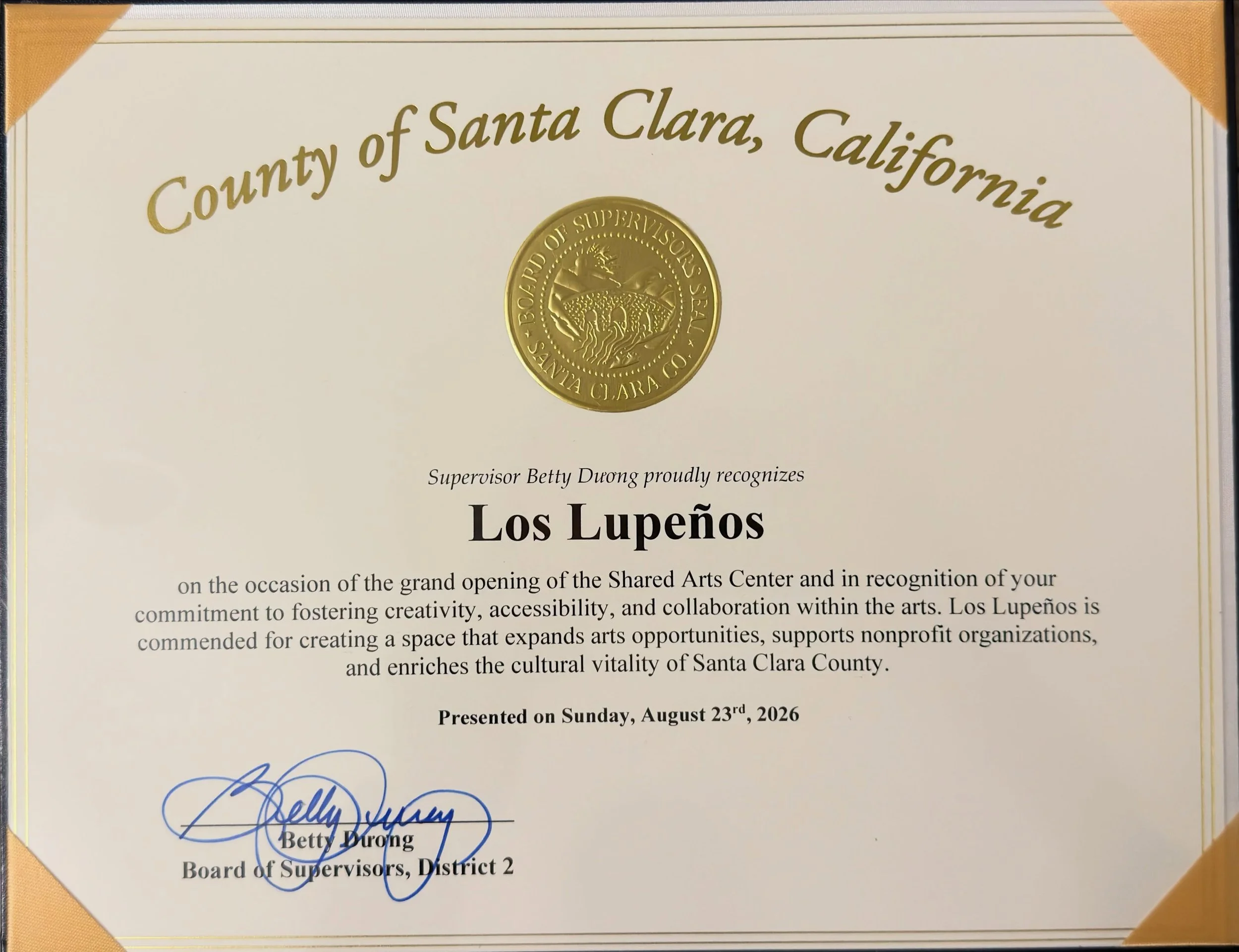 Thank you, Betty Duong, for this meaningful recognition! We are grateful for your support and for celebrating the work we do for our community. 💛