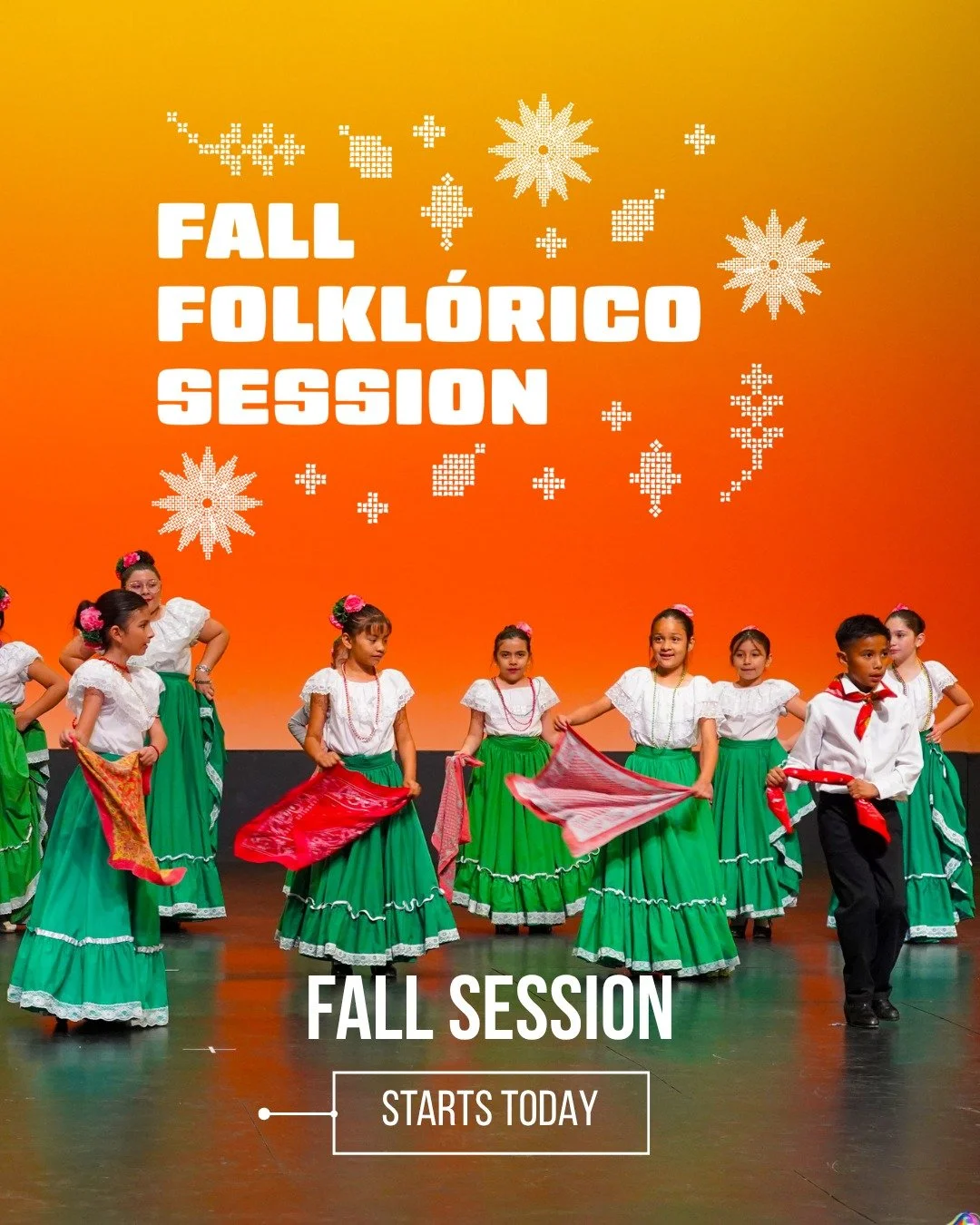 🍂✨ Fall Sessions start TODAY! ✨🍂

It&rsquo;s not too late to join us! Whether you&rsquo;re stepping onto the dance floor for the first time or continuing your folkl&oacute;rico journey, there&rsquo;s still time to register. 💃🏽🇲🇽

Register now t
