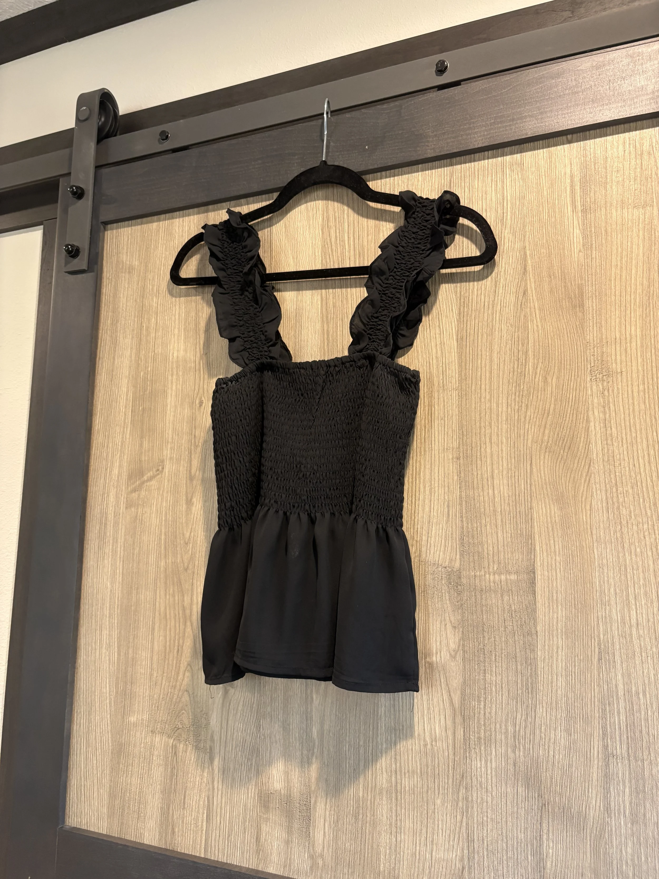 Black Ruffle Top