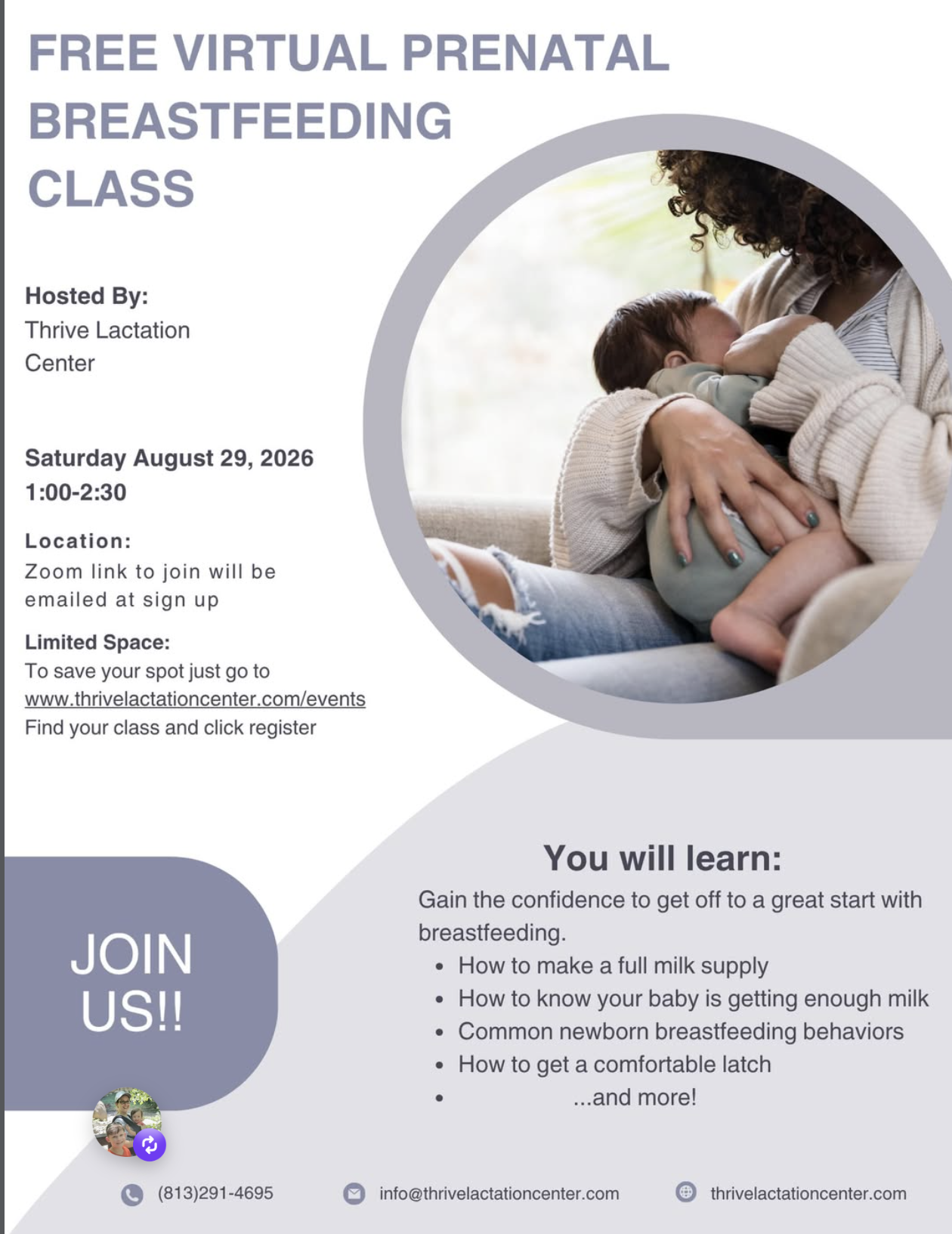  Free Virtual Breastfeeding Class