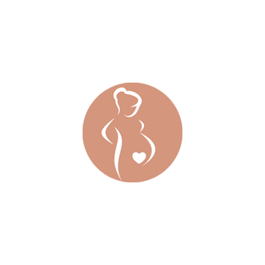 Circle with pregnant belly sketched inside