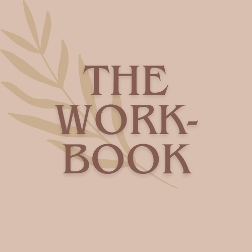 The workbook text over a natural color image of a palm leaf, links to the lovingbirths workbook page.