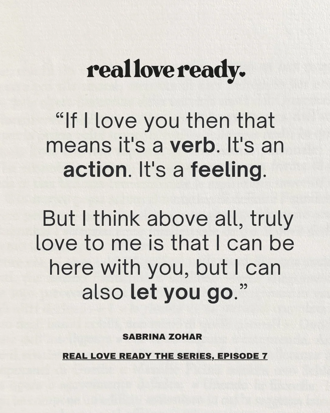 Are you dating just to feel chosen? 😳
What if the person you need to choose is yourself?🫢

@sabrina.zohar joins @robinducharmeofficial on the latest episode of @realloveready and together they&rsquo;re gettting real about what it actually means to 