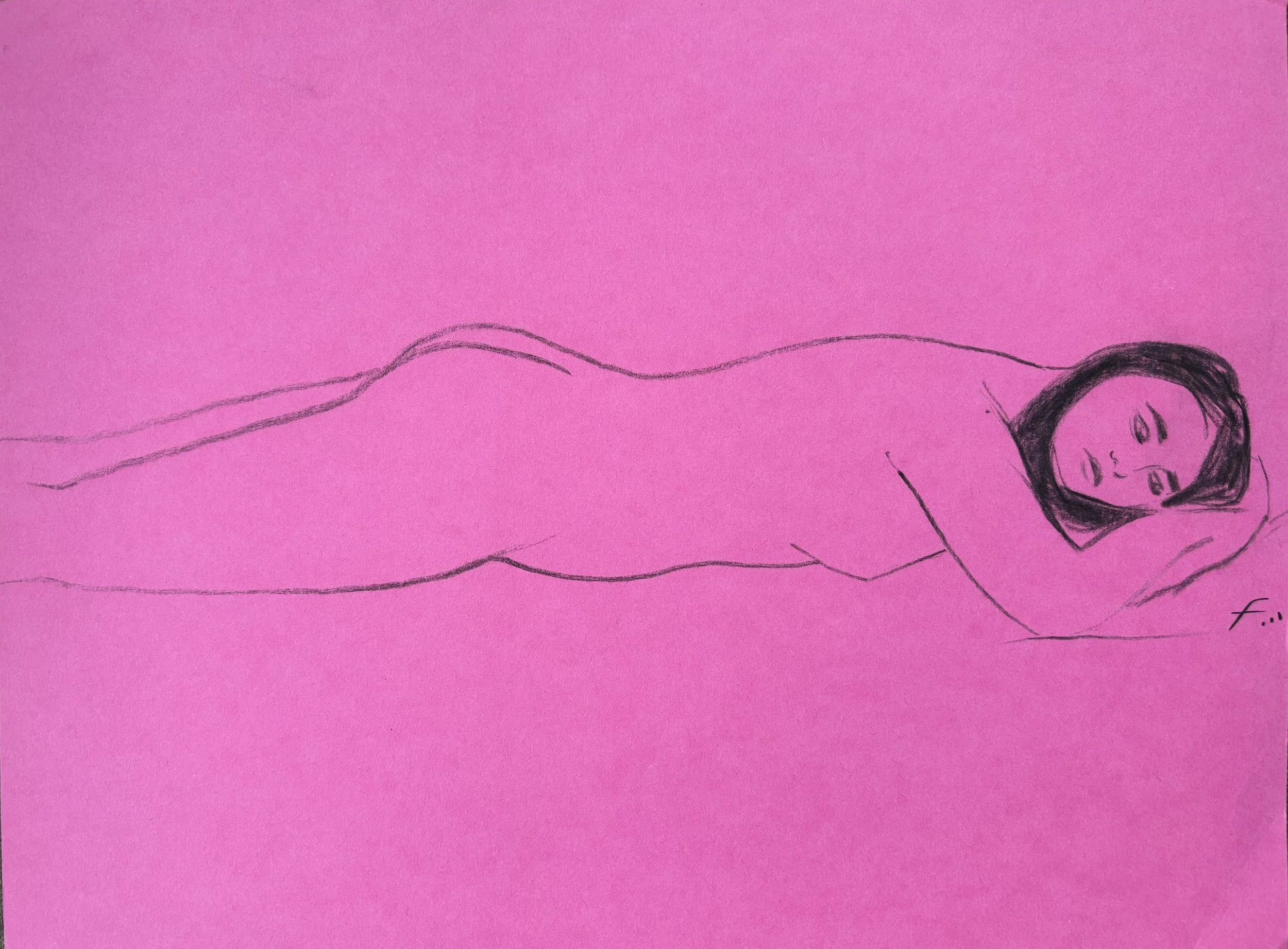 Life Model Pensive on Pink