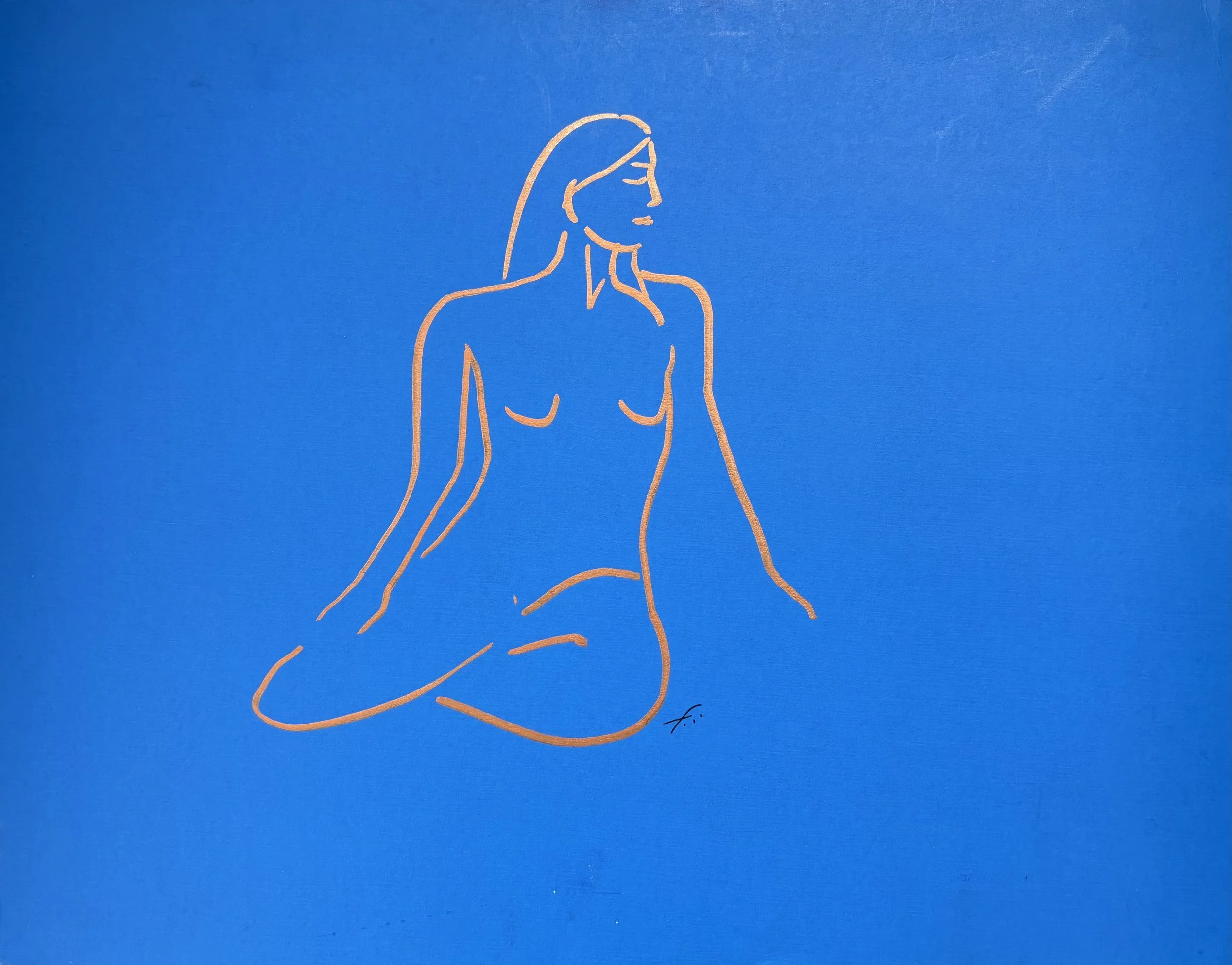 Life Model Gold Line on Blue