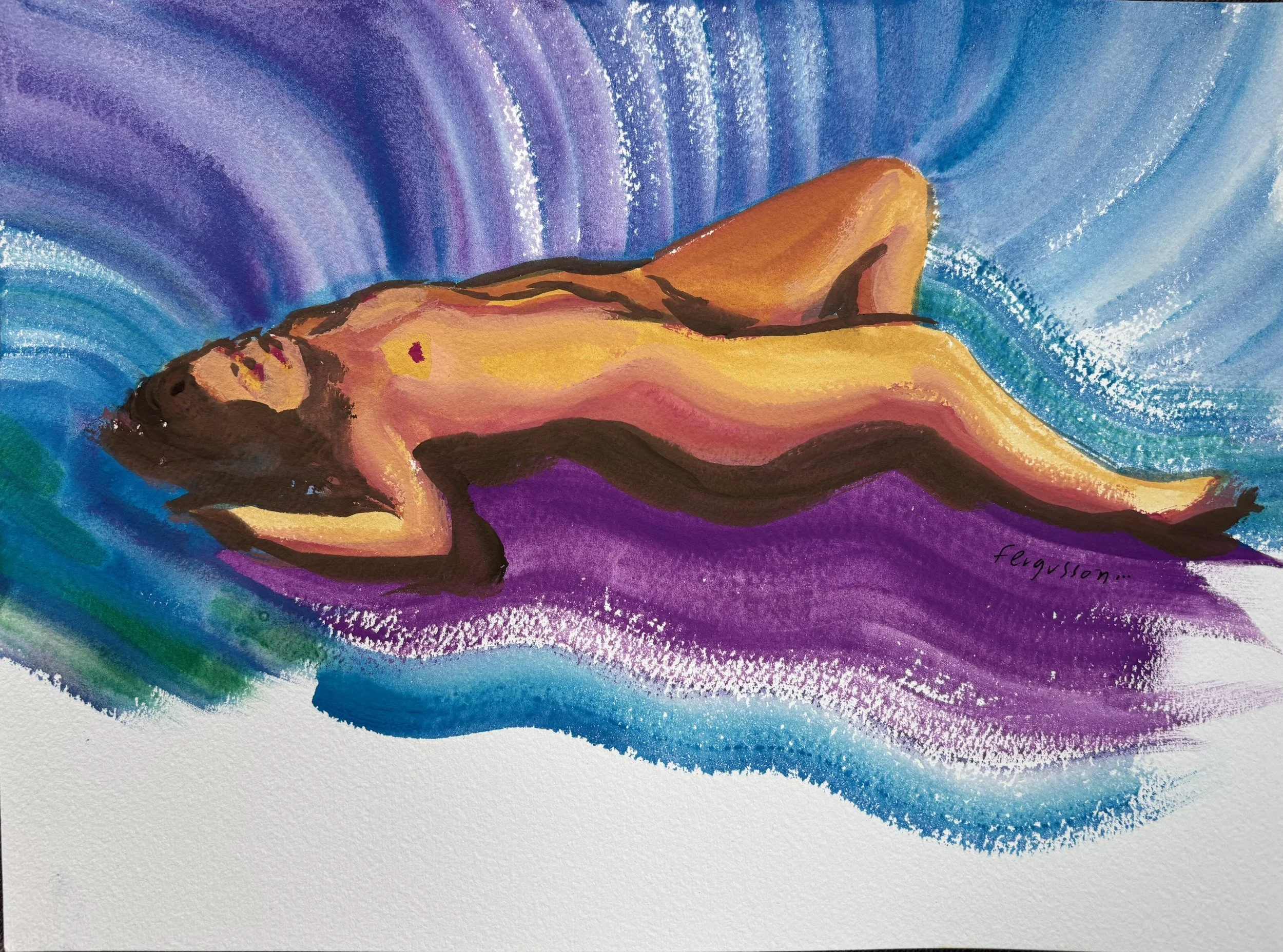 Life Model Reclining in Living Colour