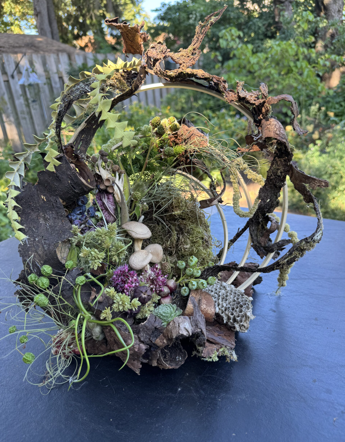 woodland centerpiece with bamboo structure 1